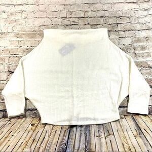Fashion Nova Blouse‎ Womens Large White Amdi Long Sleeve Top Cow Neck